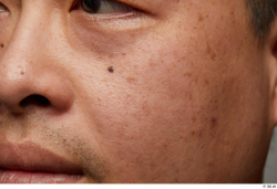 Man Asian Chubby Face Skin Textures